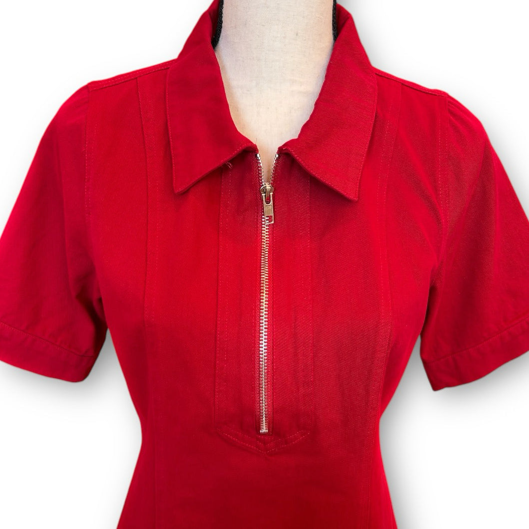 Red Denim Mini Dress~Final Sale