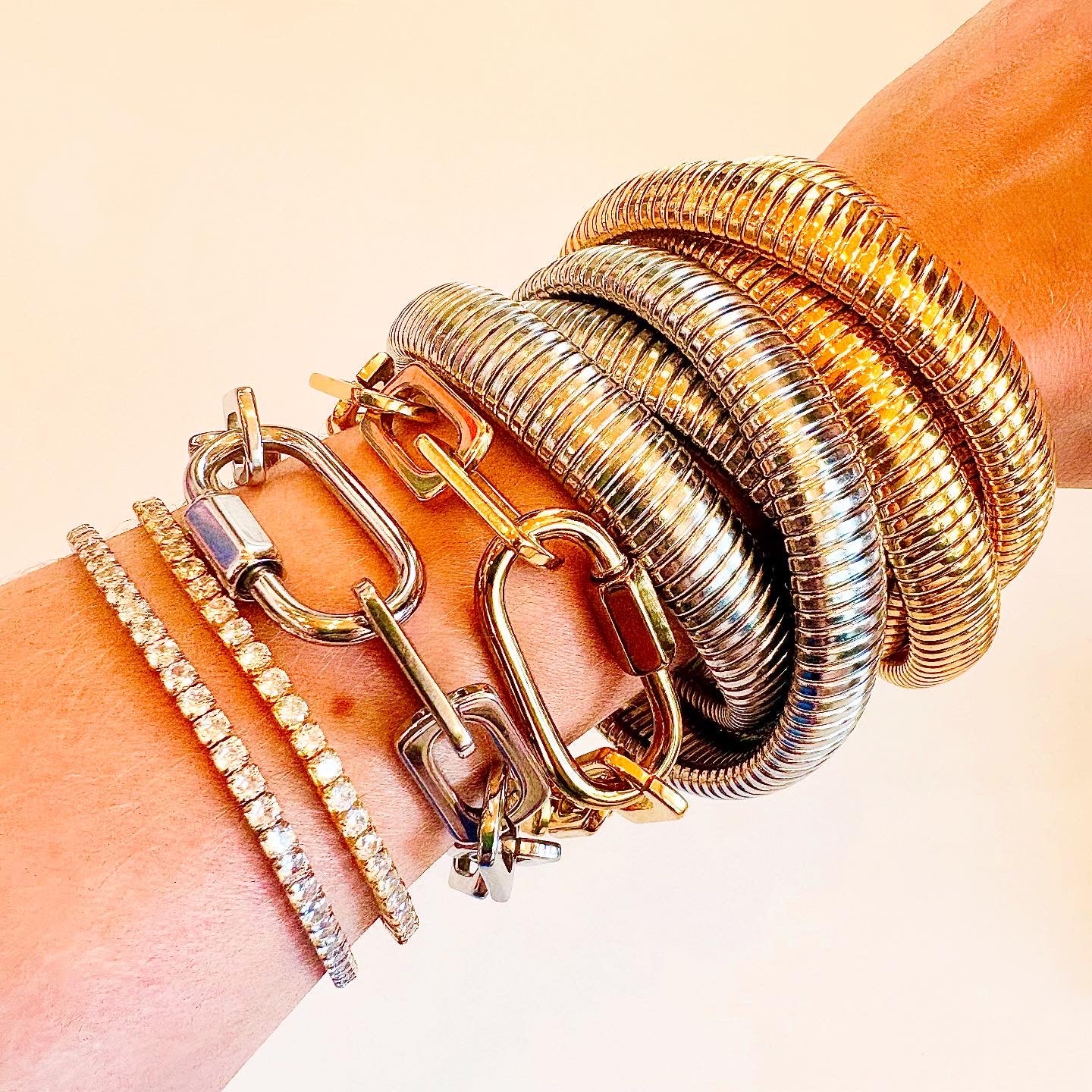 Gilded Grace Snake Stack Metal Bracelets