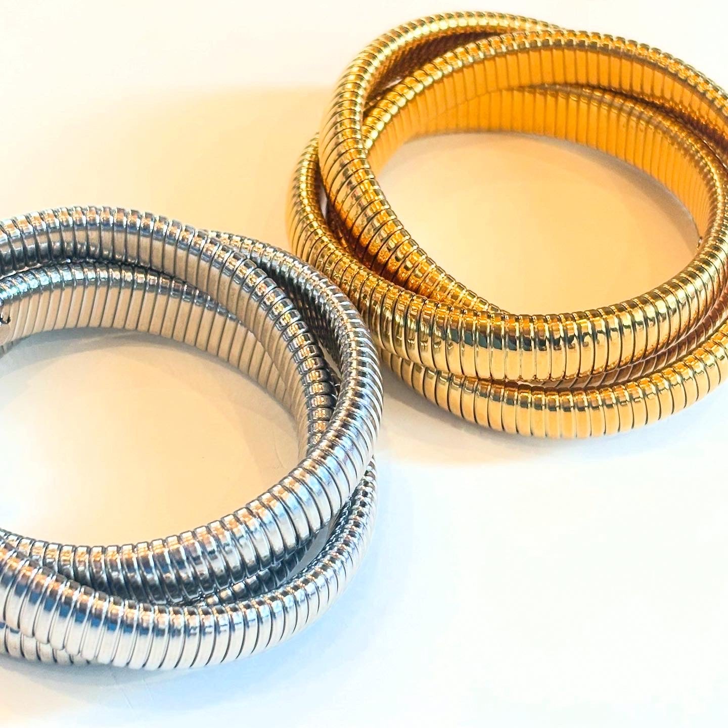 Gilded Grace Snake Stack Metal Bracelets