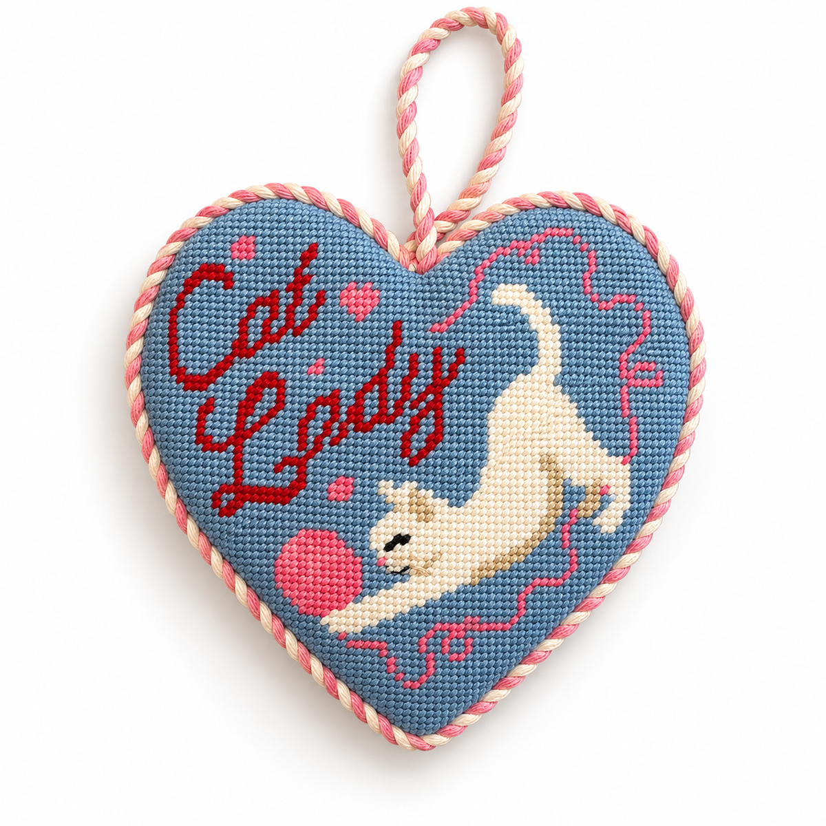 Cat Lady Needlepoint Ornament