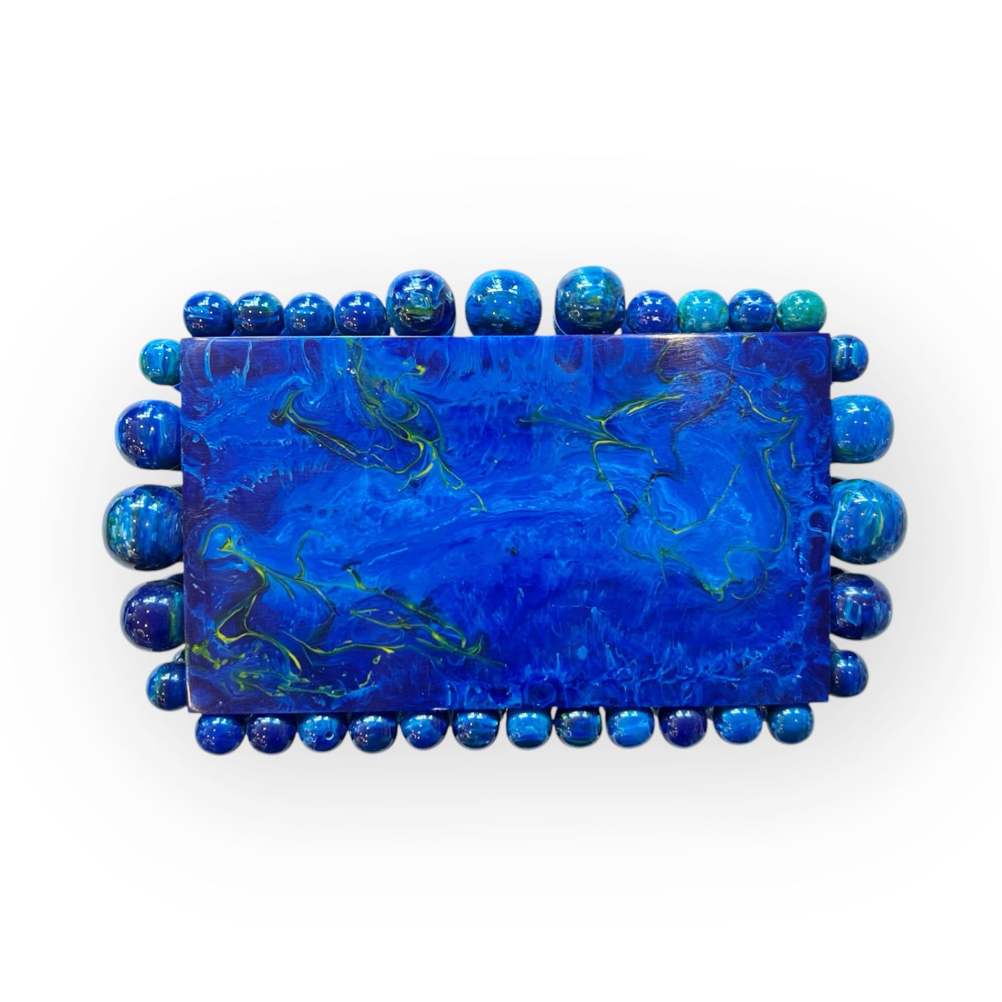 Marbled Acrylic Beaded Clutch Purse