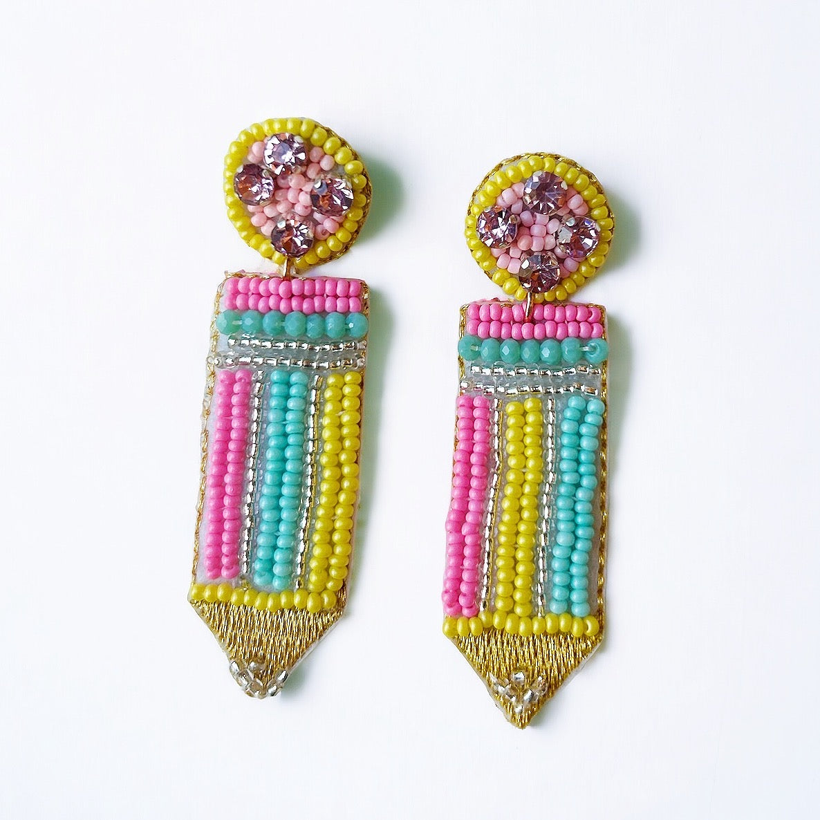 Beaded Pencil earrings~Clearance