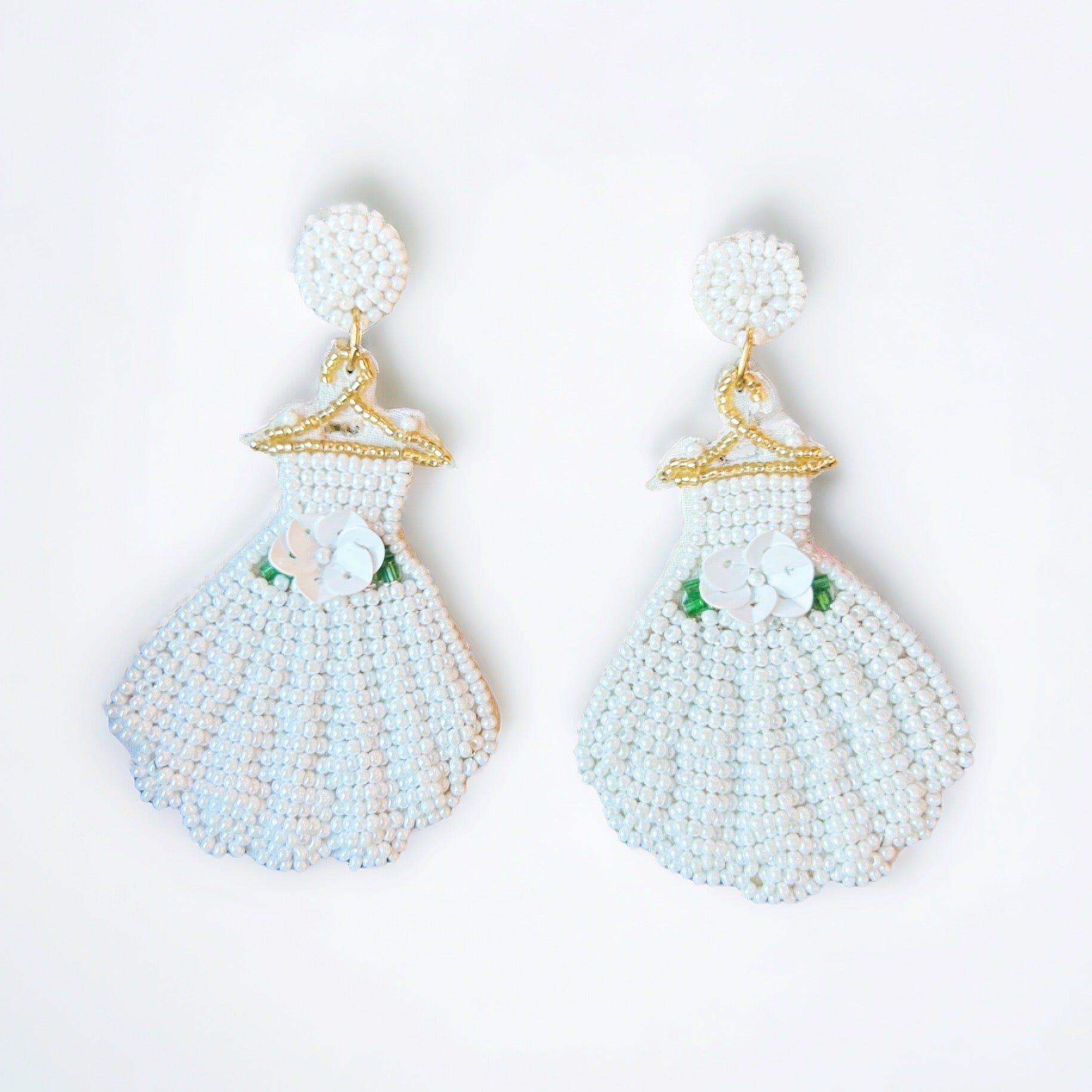 beaded dress earrings Beaded Wedding Dress Earrings