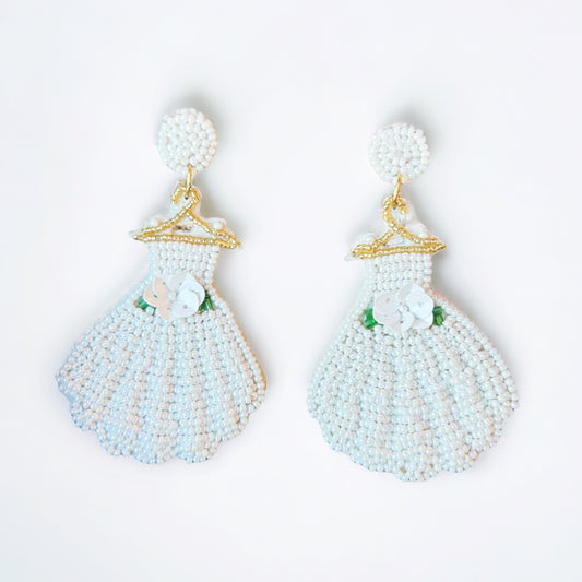 Beaded Wedding Dress Earrings