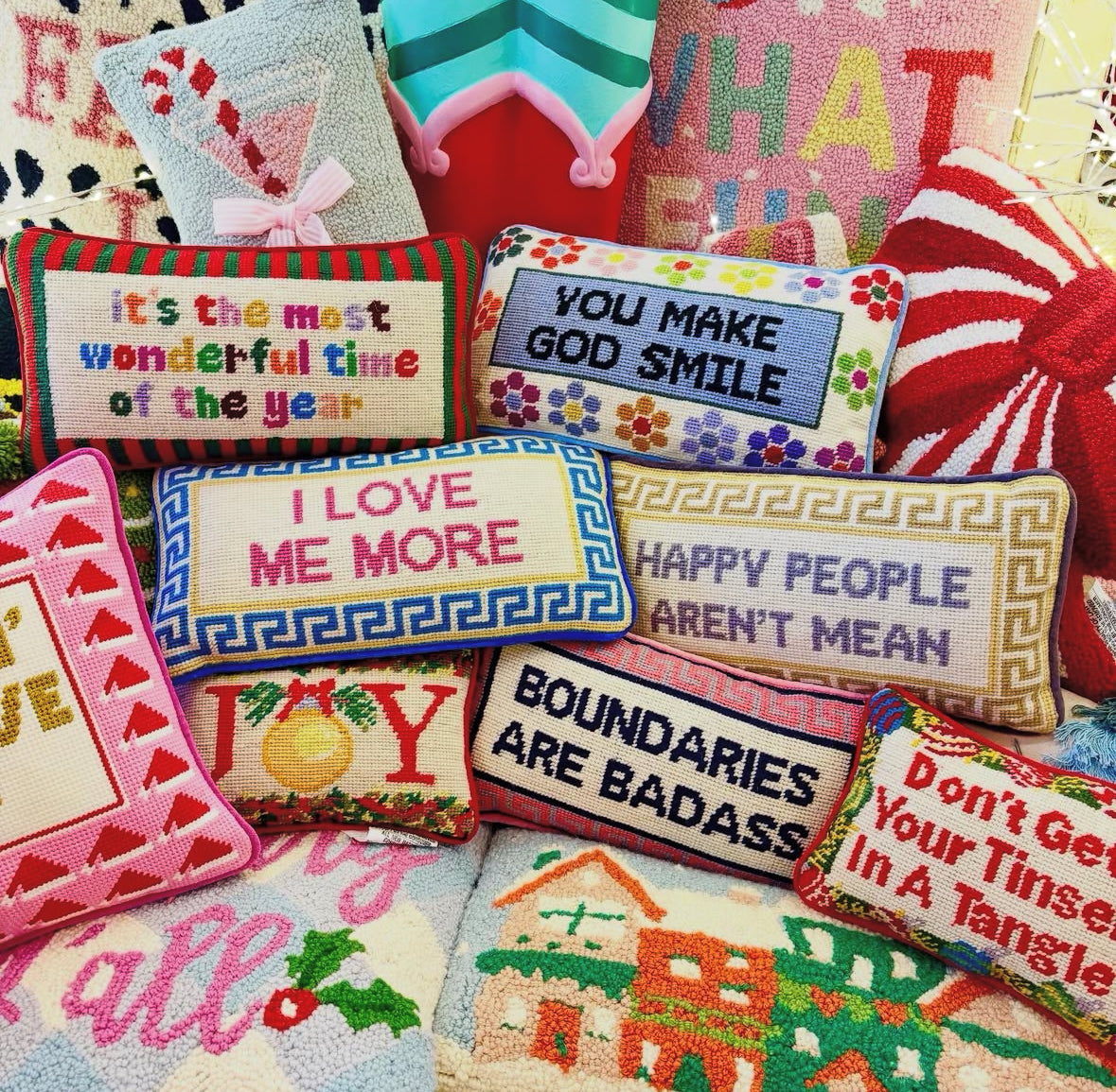 It's the most wonderful time Needlepoint Pillow