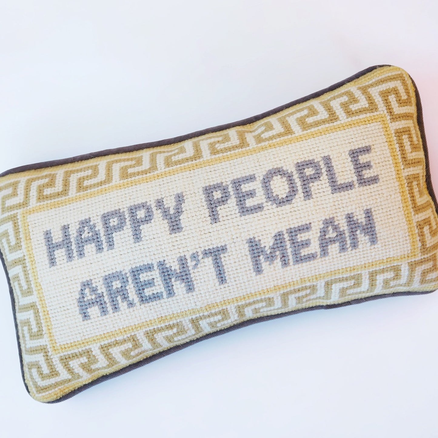 Girl Be Brave Happy People Aren't Mean Hooked Pillow