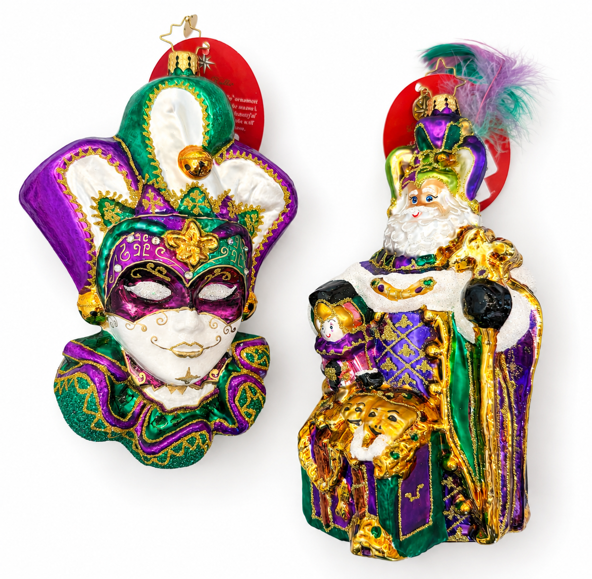 Mardi Gras Royalty Glass Ornament Collection