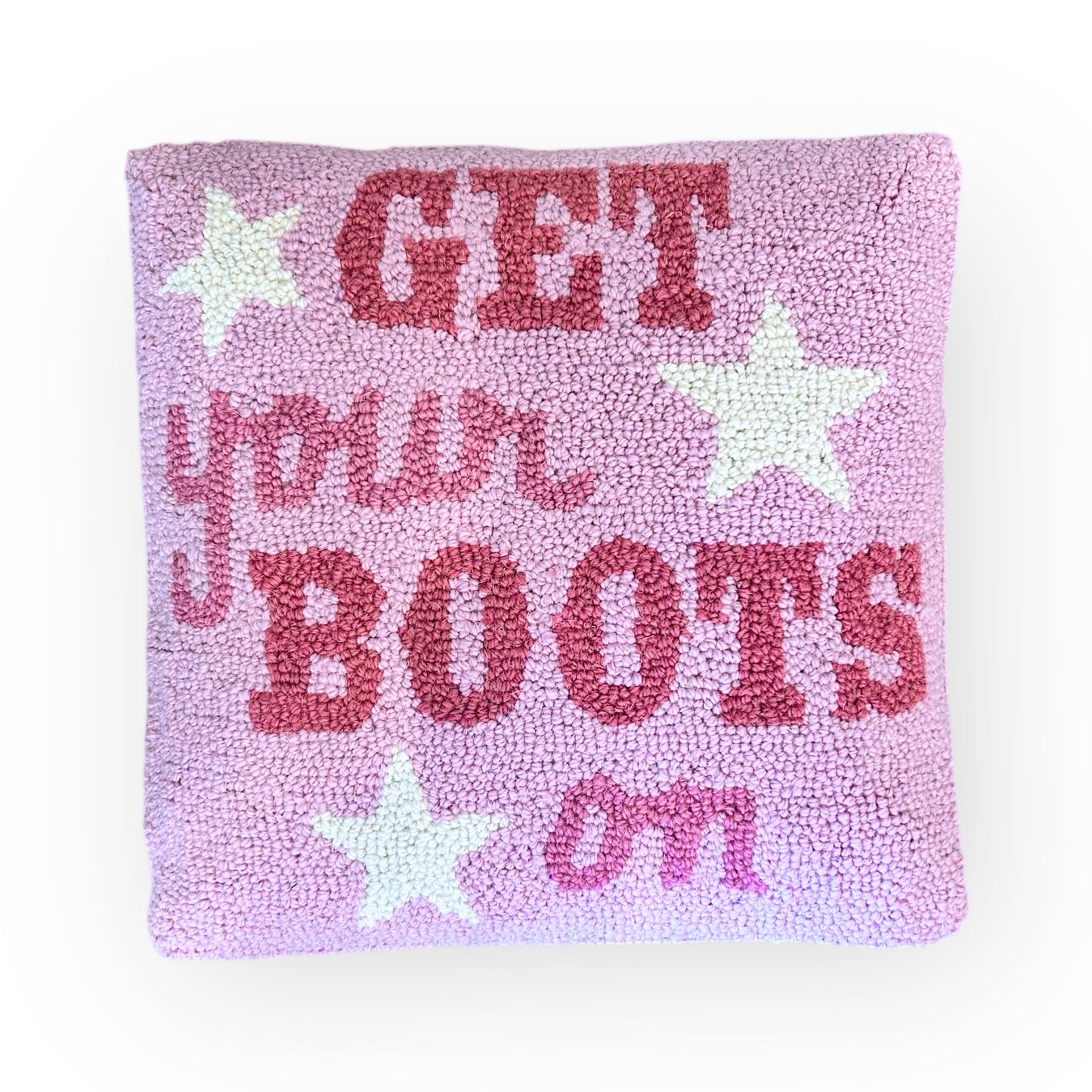 Get Your Boots On Hooked Pillow