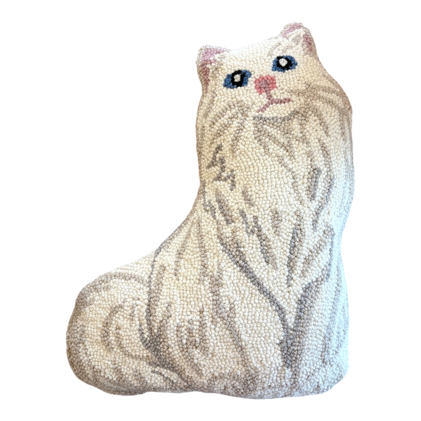Charming Kitty Hooked Accent Pillow