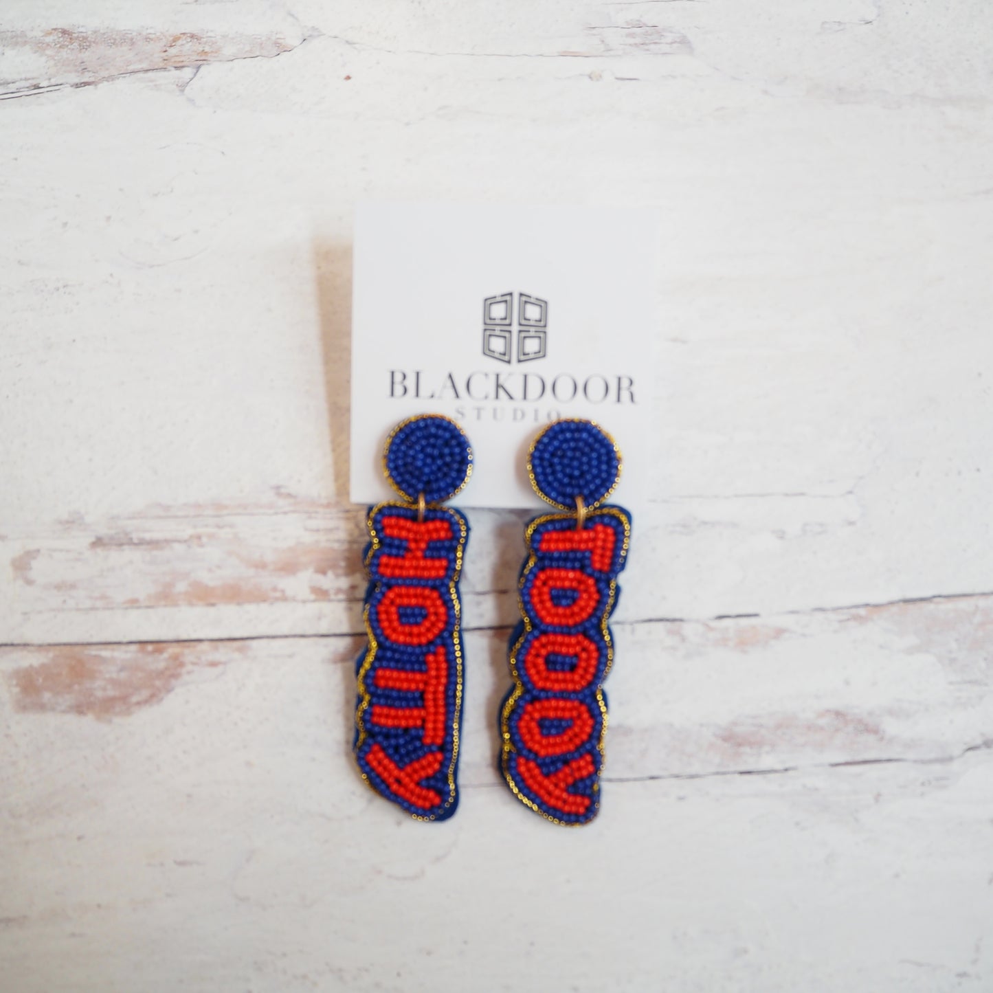 Beaded Hotty Toddy Earrings~SALE