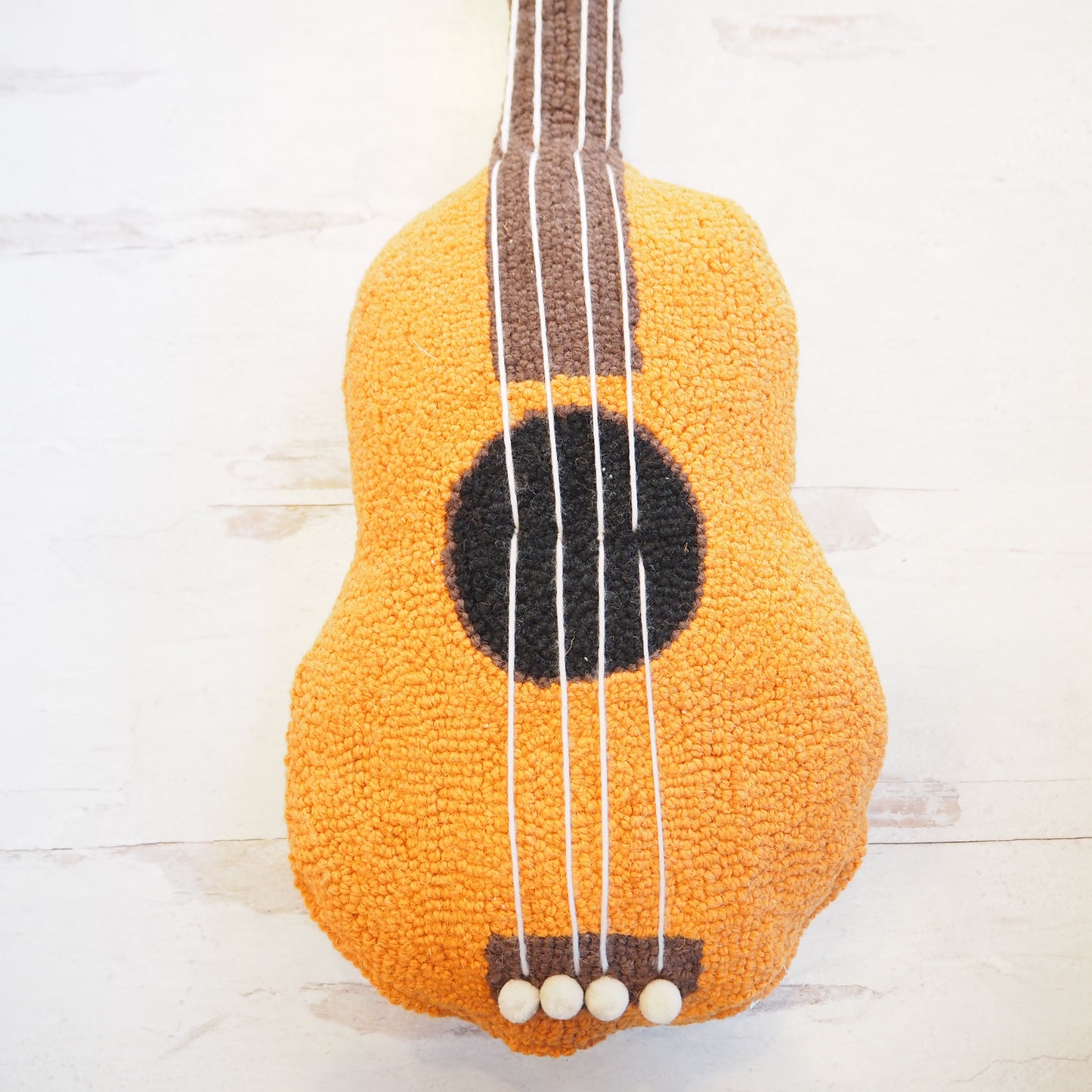 Hooked Guitar Shaped Pillow