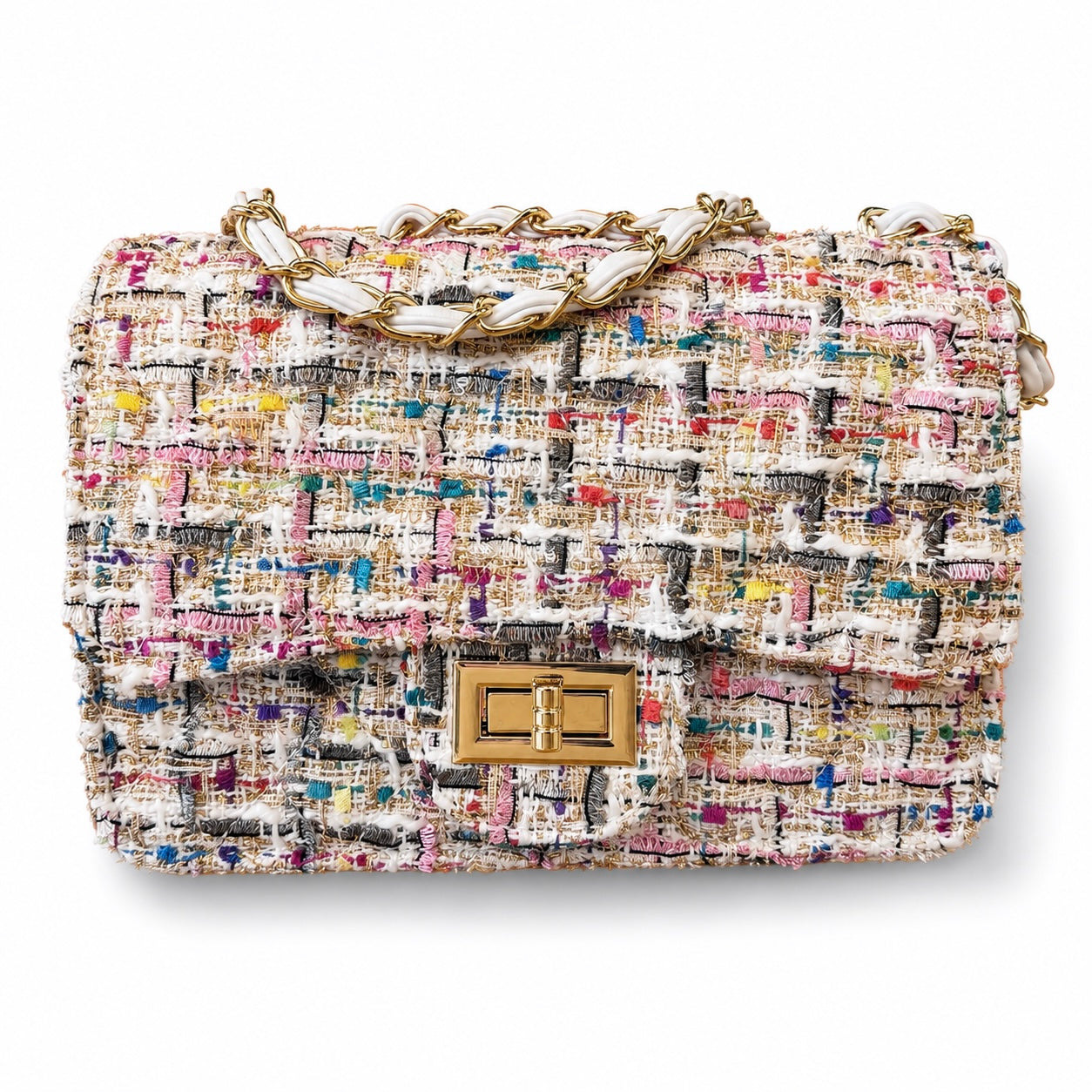 Coco Luxe Multicolor Tweed Crossbody Bag