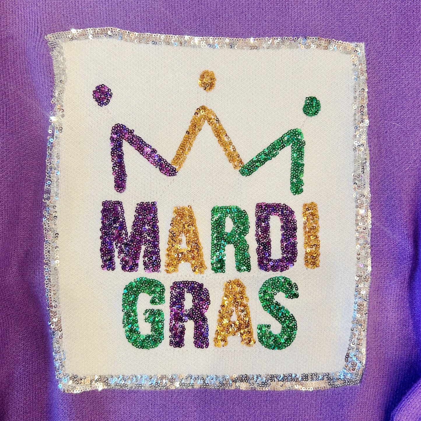 Mardi Gras Sequin Sweater