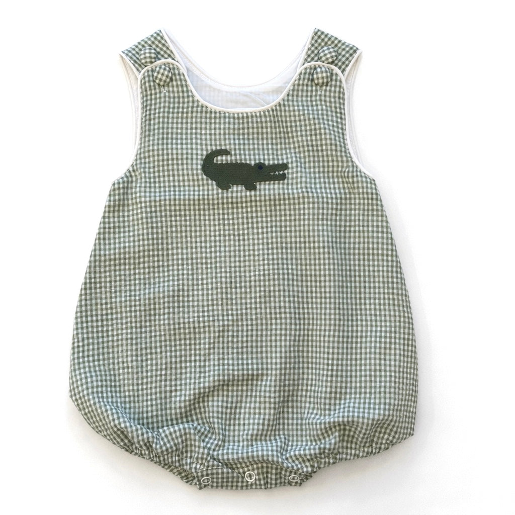 Alligator Seersucker Romper