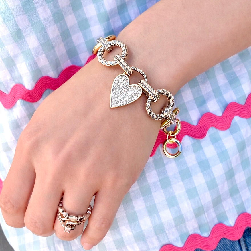 The Mixed Metal Heart Sweetheart Bracelet