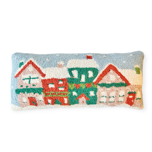 Christmas Snowy Houses Pillow