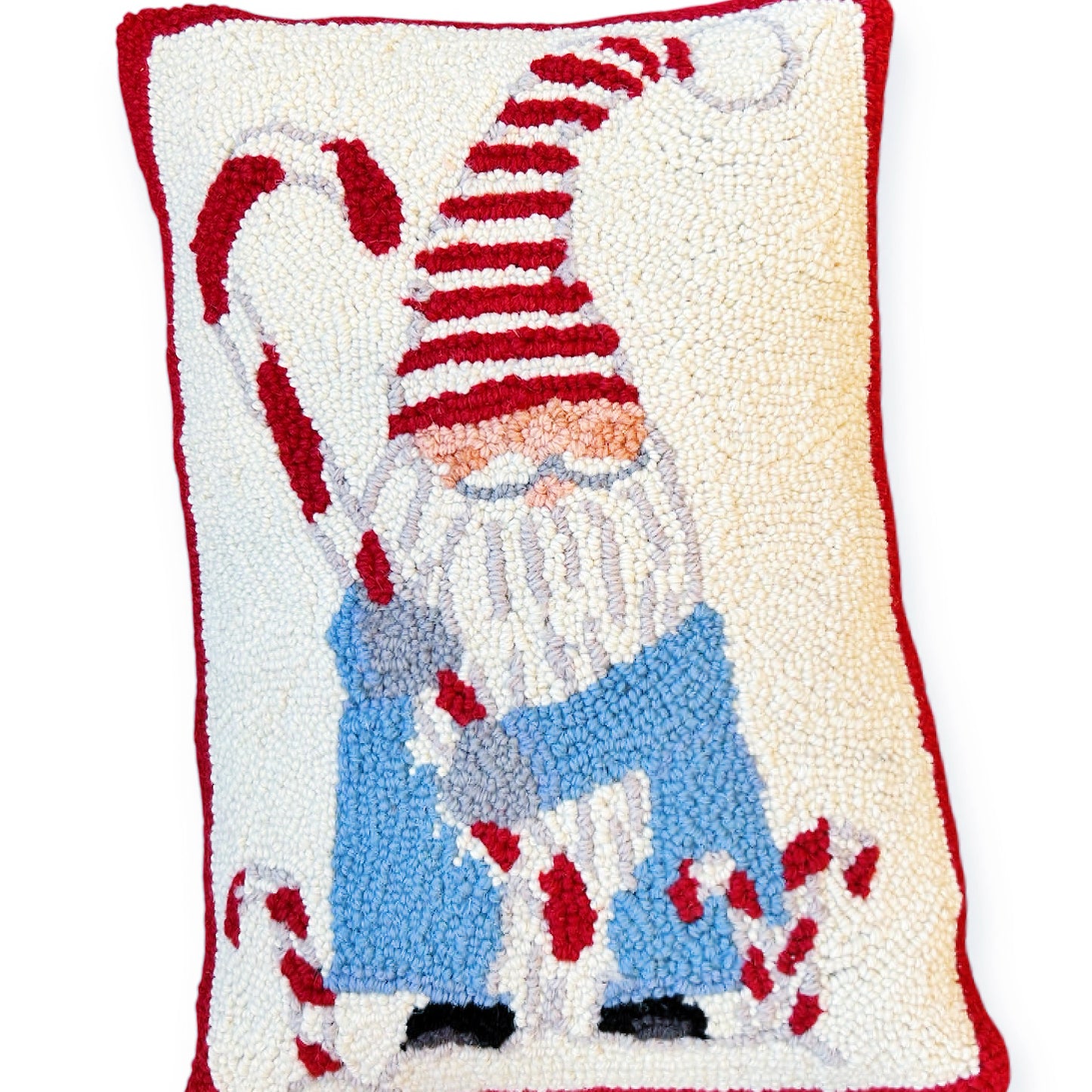 Gnome for the Holidays Hooked Pillow