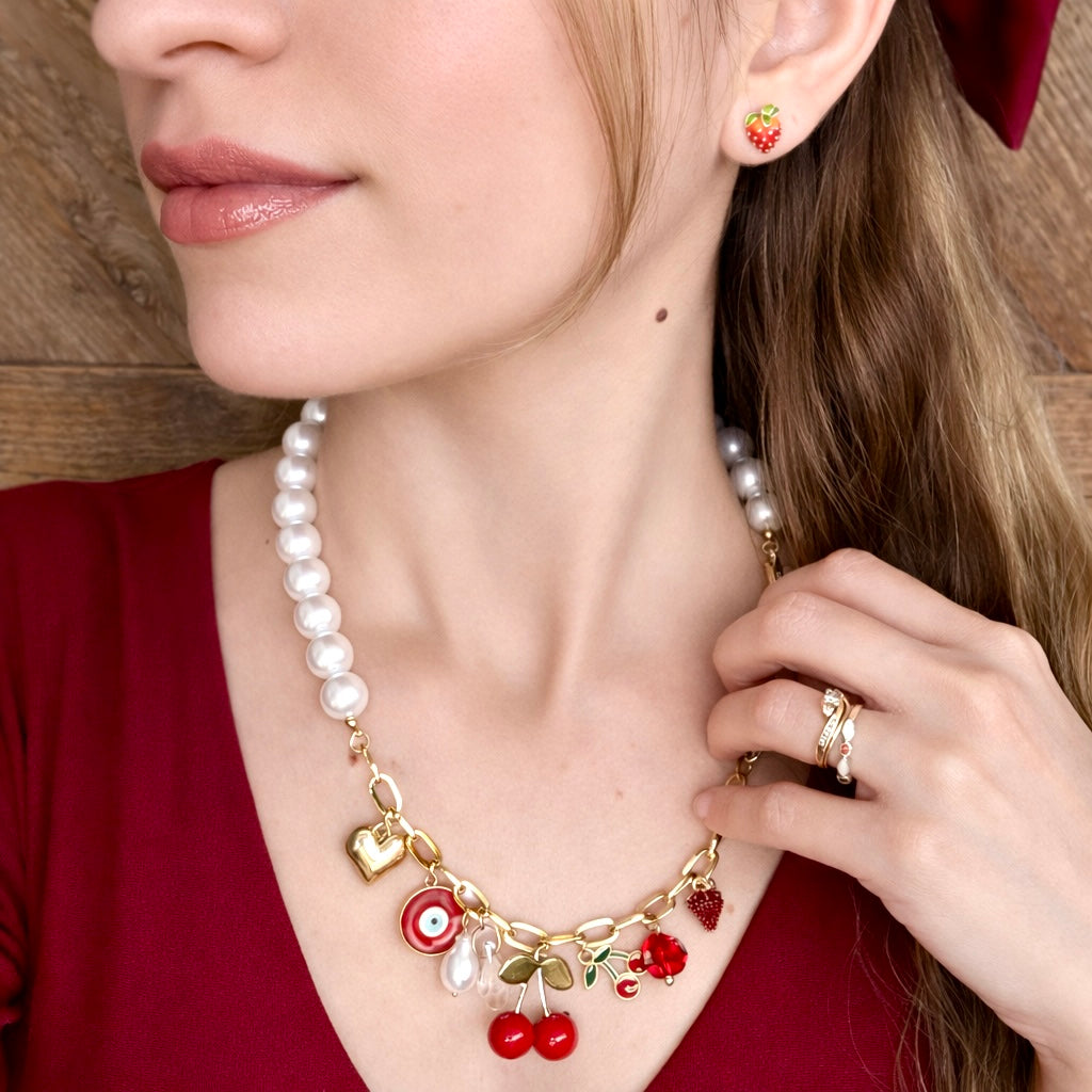 Ruby Red Charm Necklace