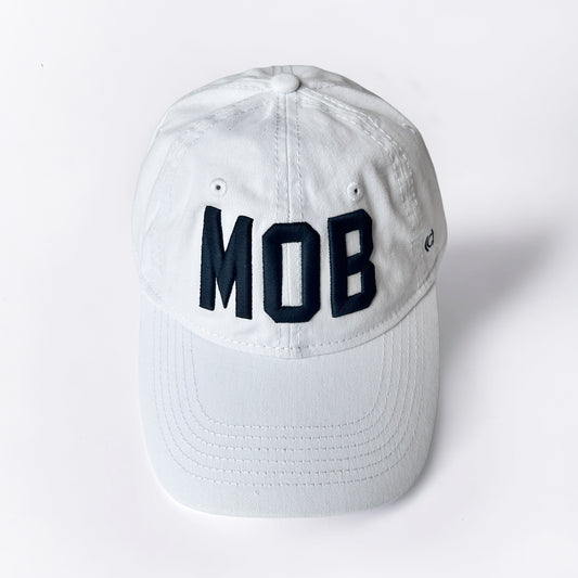 White and Black MOB Baseball Hat
