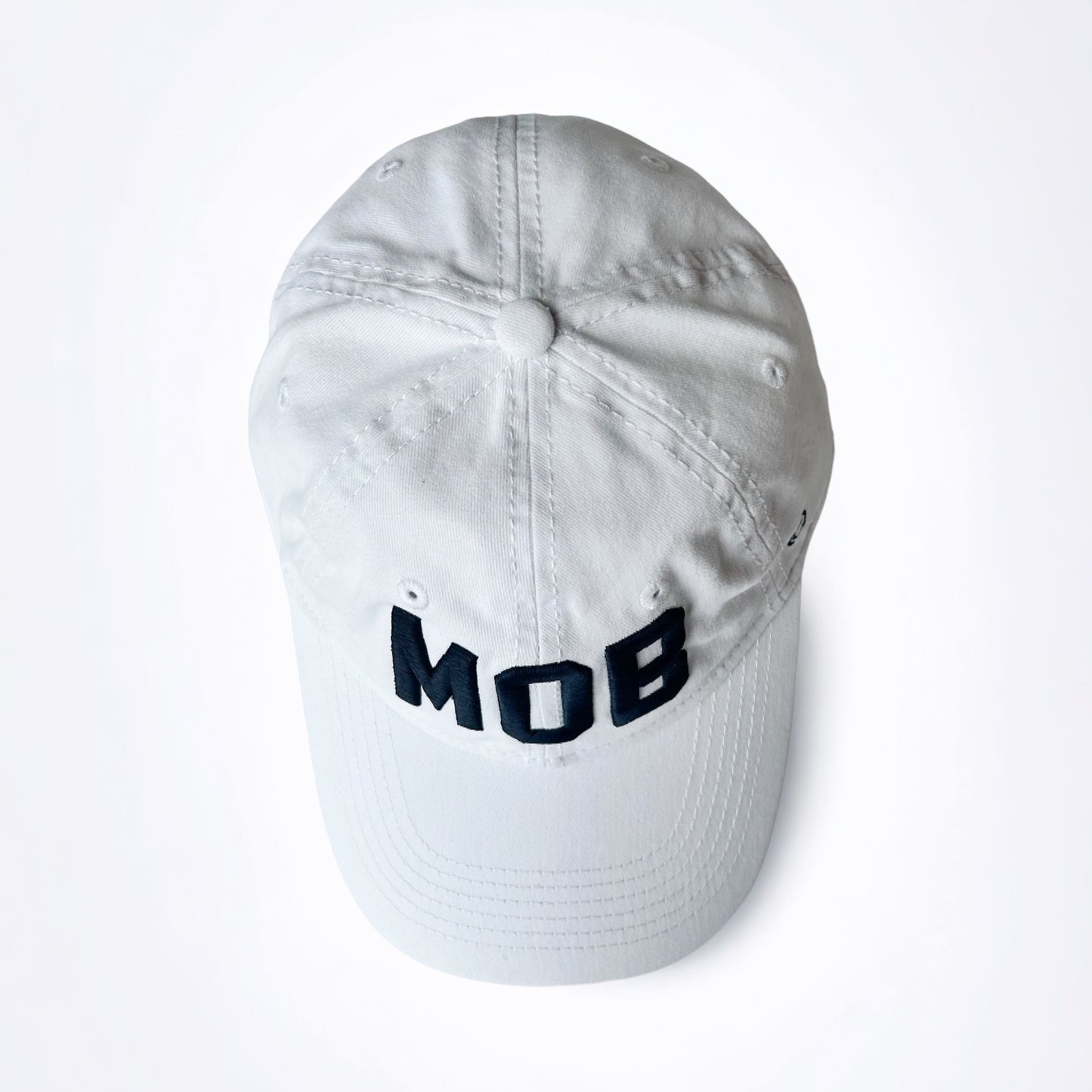 White and Black MOB Baseball Hat