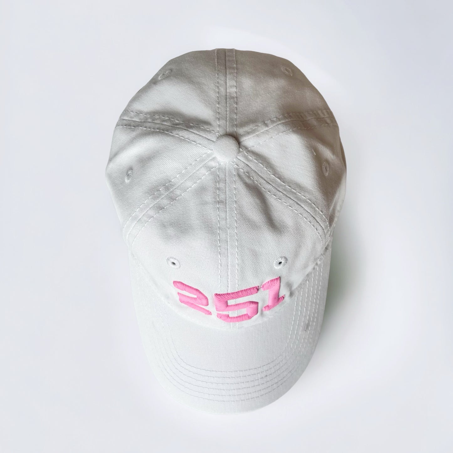 White with Pink 251 Ball Cap Hat