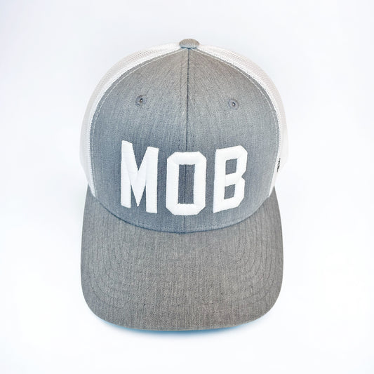 Grey MOB Trucker Hat Mesh Back