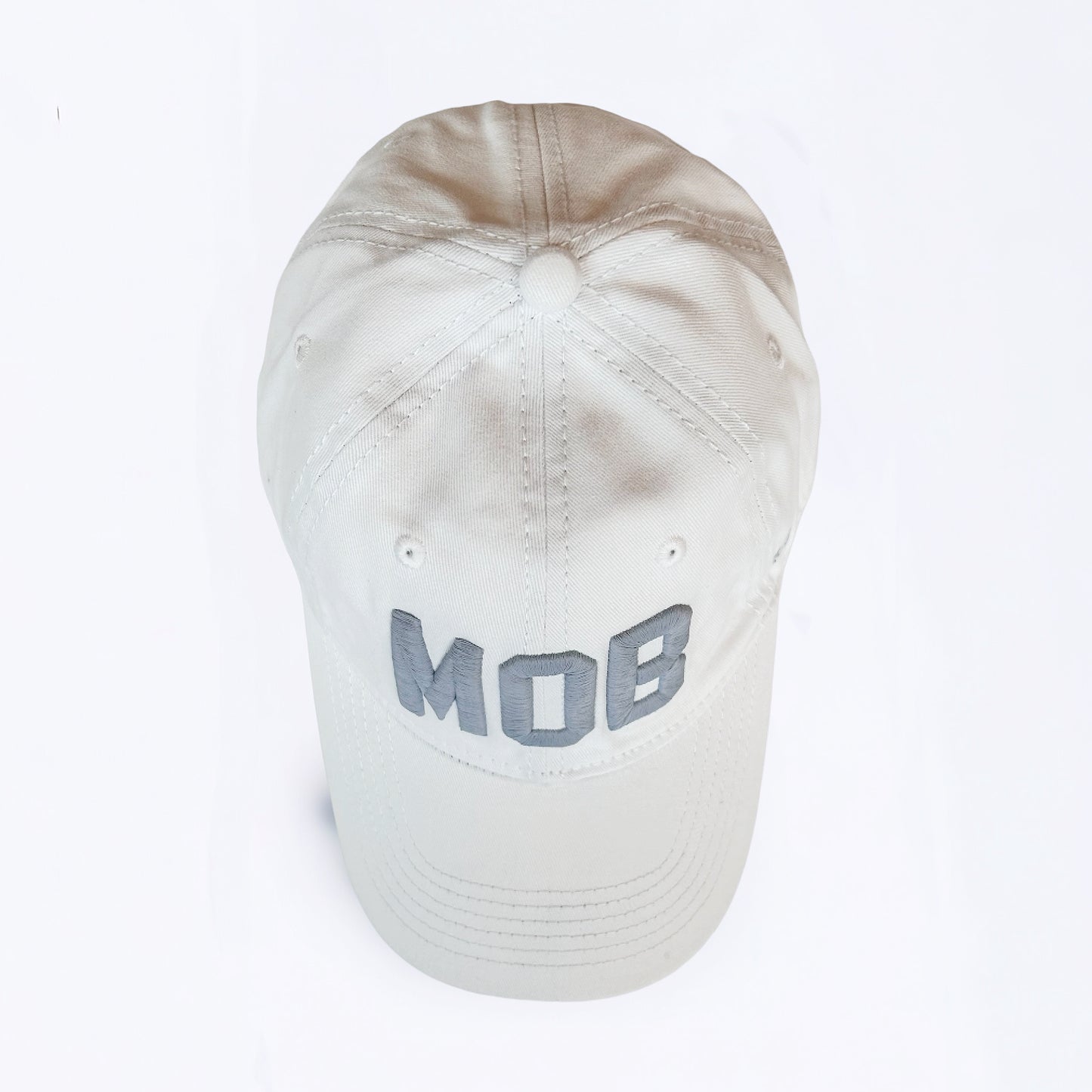 White and Grey MOB Hat