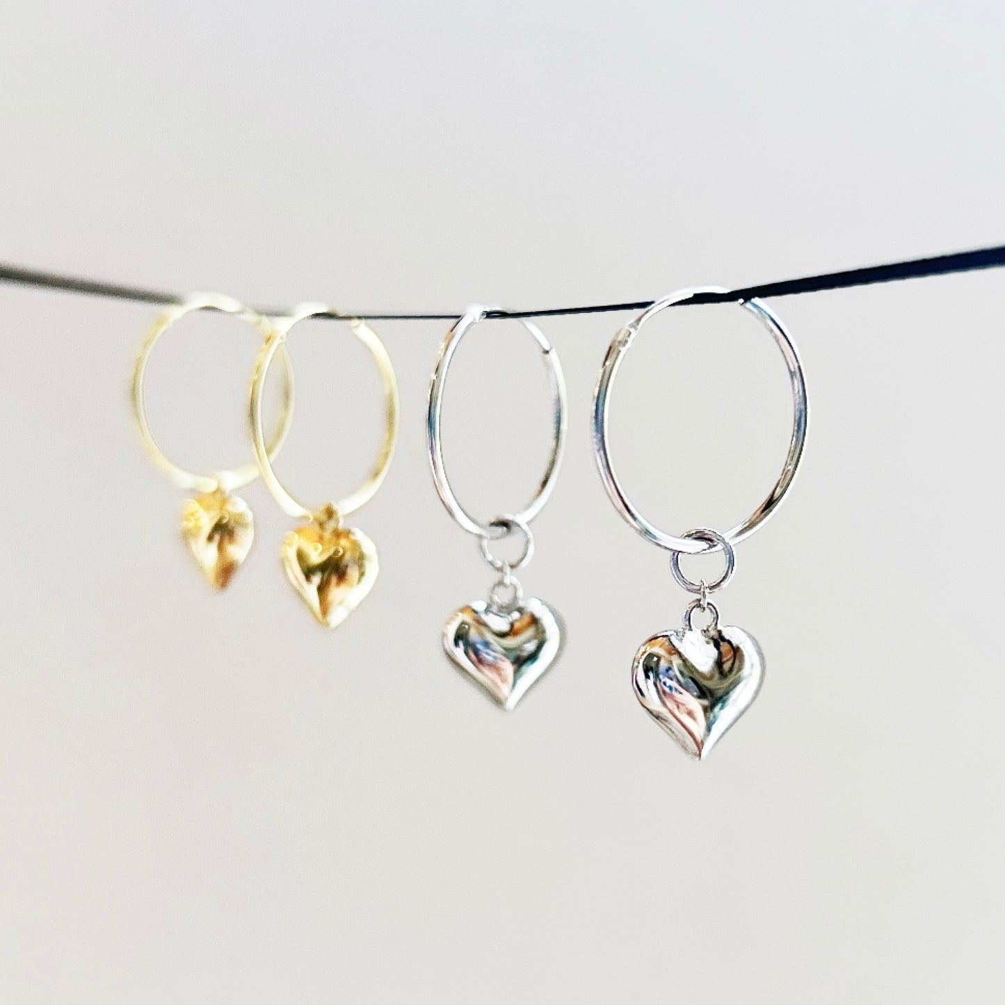 “Little moments” Gold Heart Hoop Earrings