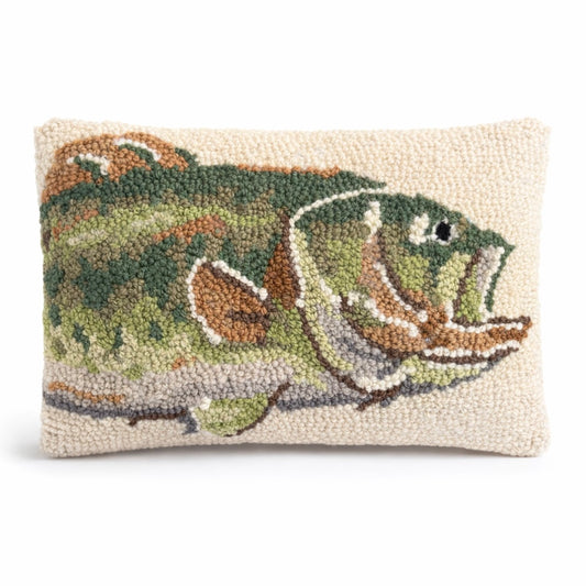 Bass Fish Hooked Pillow