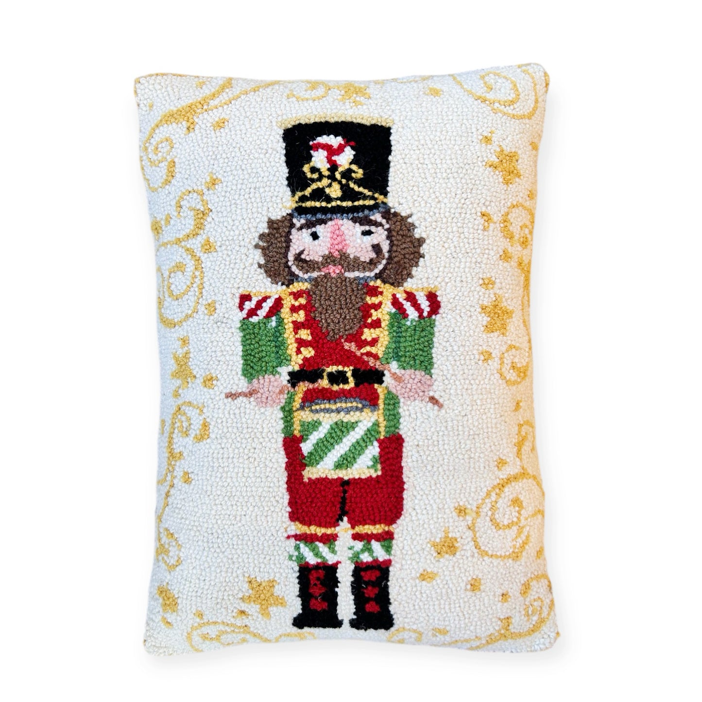 Holiday Nutcracker Hooked Pillows