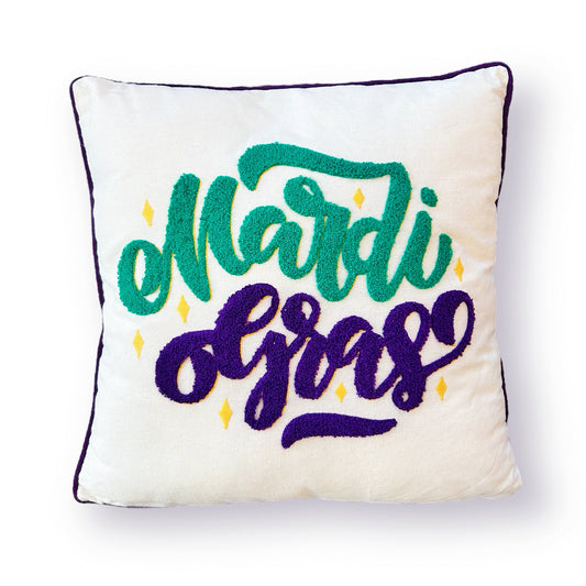 Mardi Gras French Knot Pillow