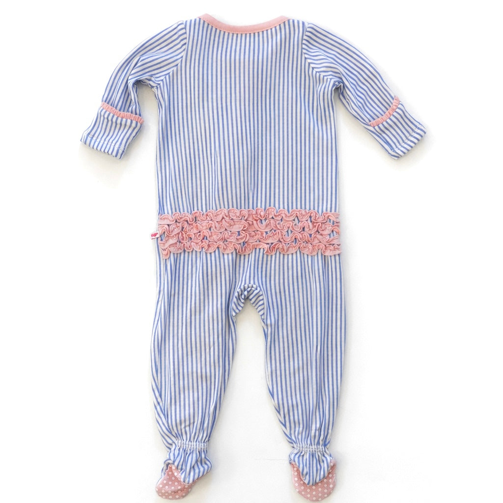 SALE~Bamboo Baby Girl Ruffle Footie