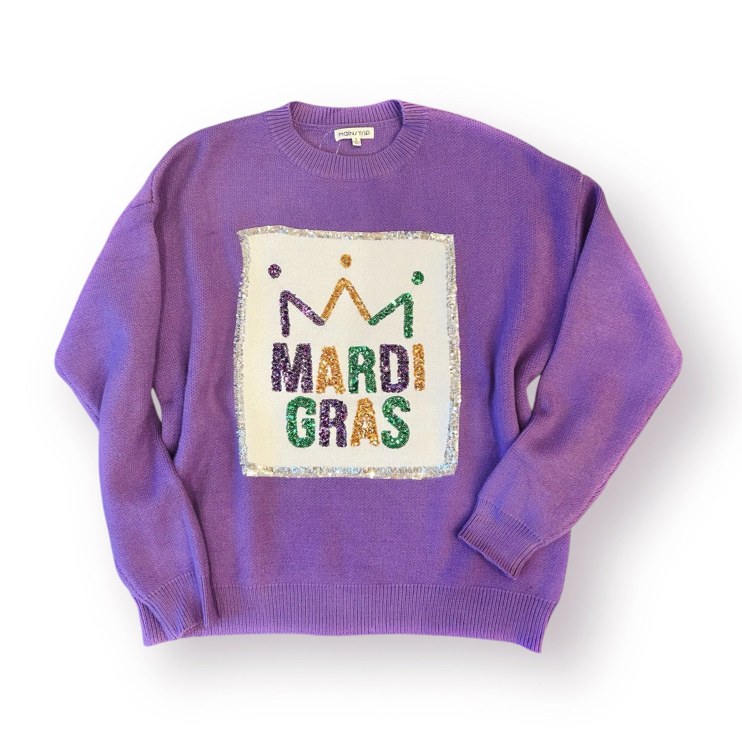 Mardi Gras Sequin Sweater