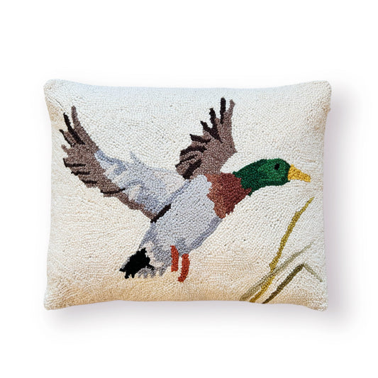 Camp Wandawega Mallard Duck Hooked Pillow