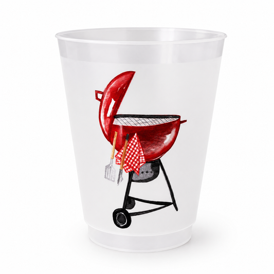 BBQ Grill Frosted Party Cups