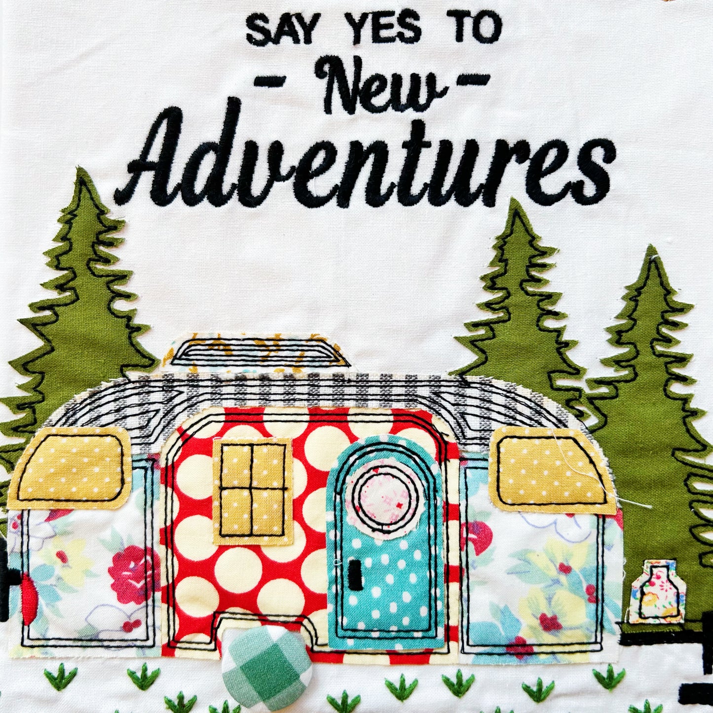 Adventurous Camper Patchwork Kitchen Towel