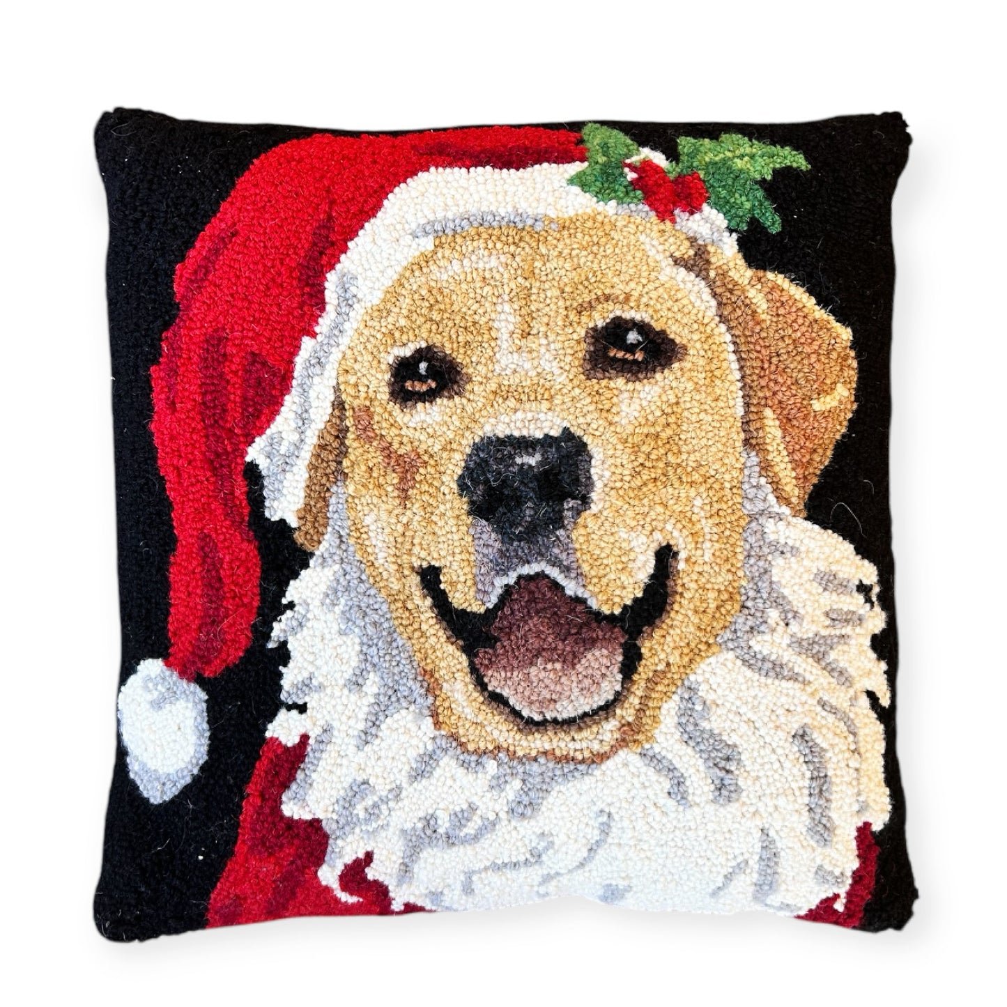 Christmas Dog Hooked Pillows