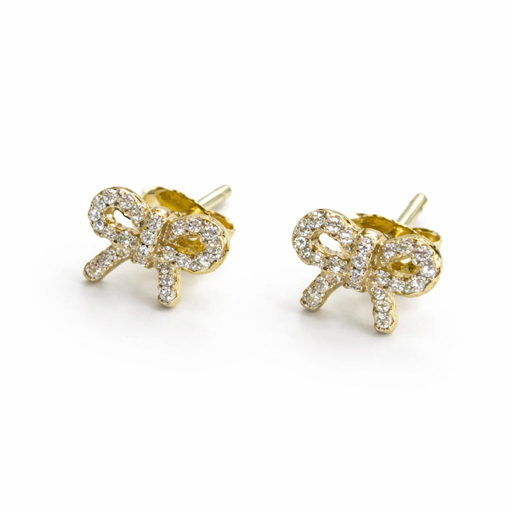 Micro Sparkly Bow Studs