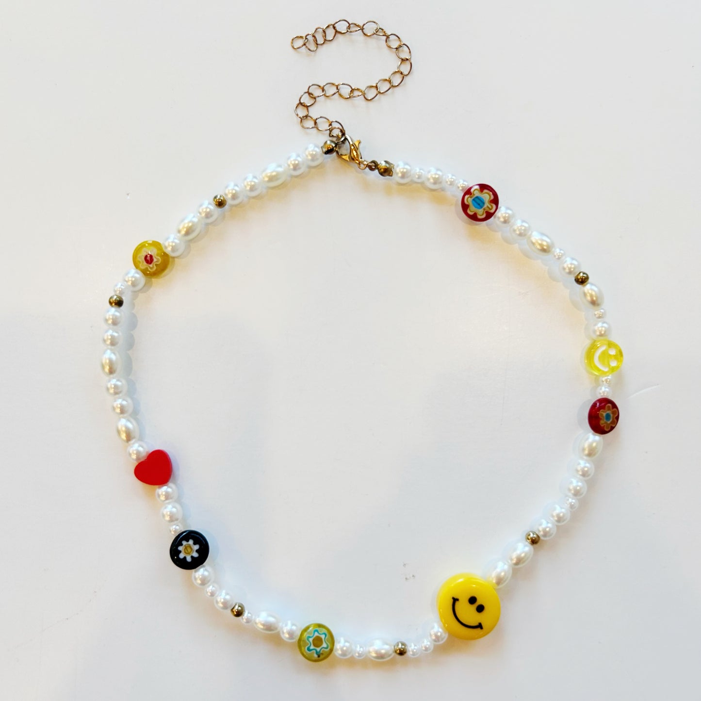 Smiley Flower Power Charm Necklaces