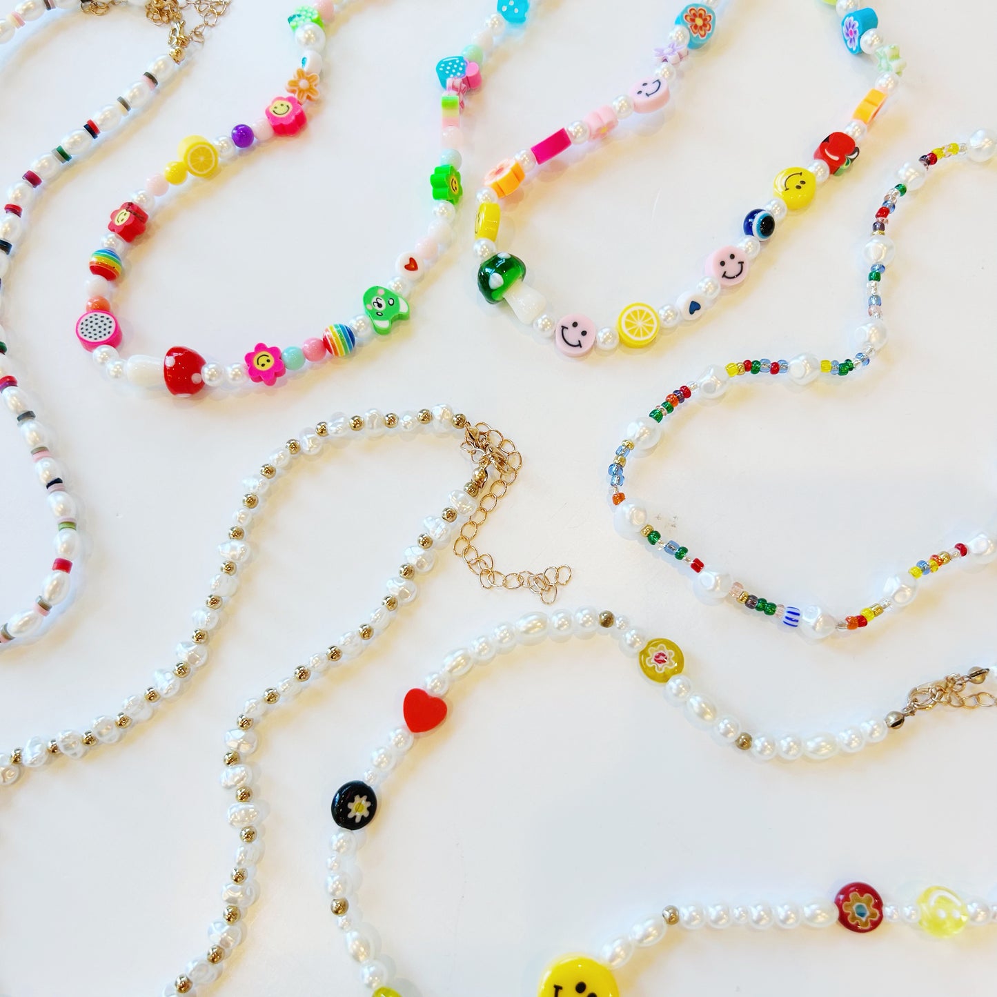 Smiley Flower Power Charm Necklaces