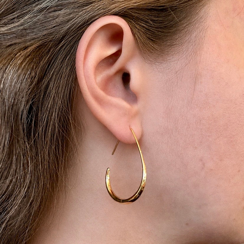 Sculpted Teardrop Hoop Earrings