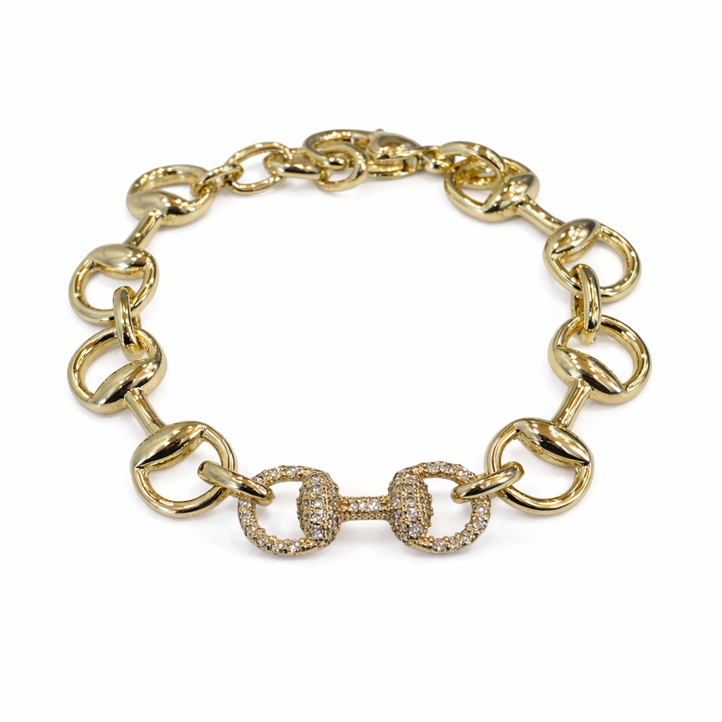 The Pavé Horsebit Link Bracelet