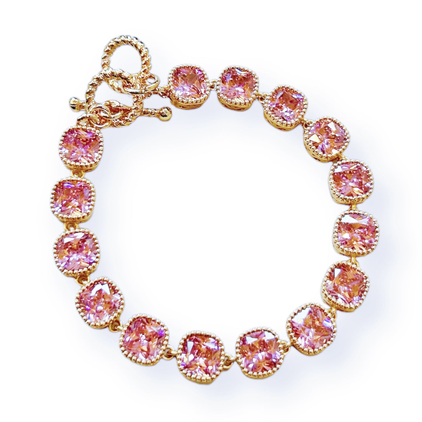 Pink Iced Out Rhinestone Bracelet