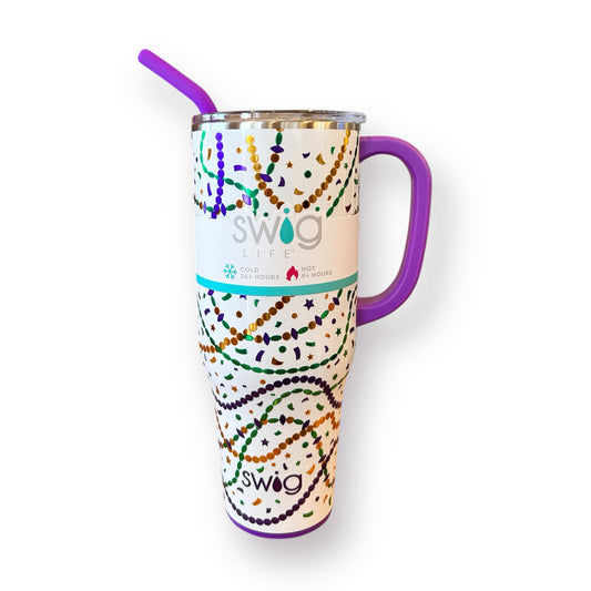 Mardi Gras Swig Tumbler 40oz