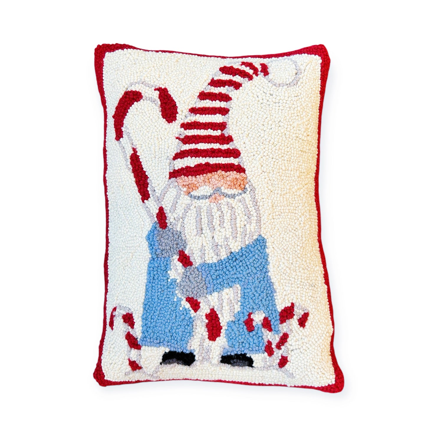 Gnome for the Holidays Hooked Pillow