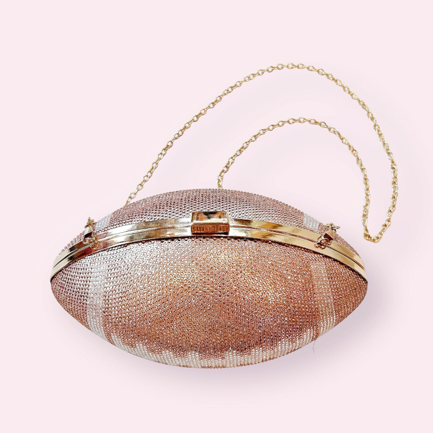 Rhinestone Football Clutch Purse