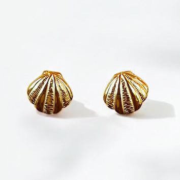 "Sunlit Shells" Mini Gold Studs