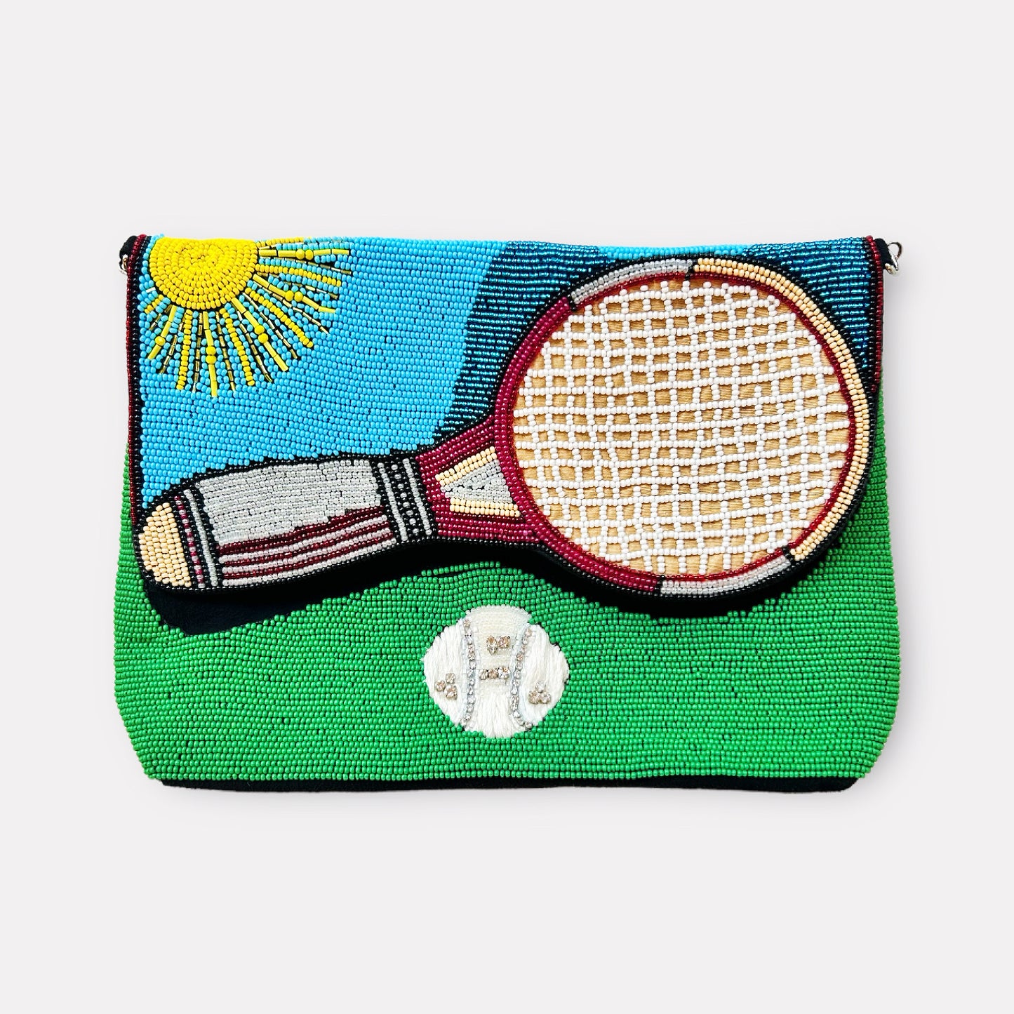 Tennis Racket Beaded Bag