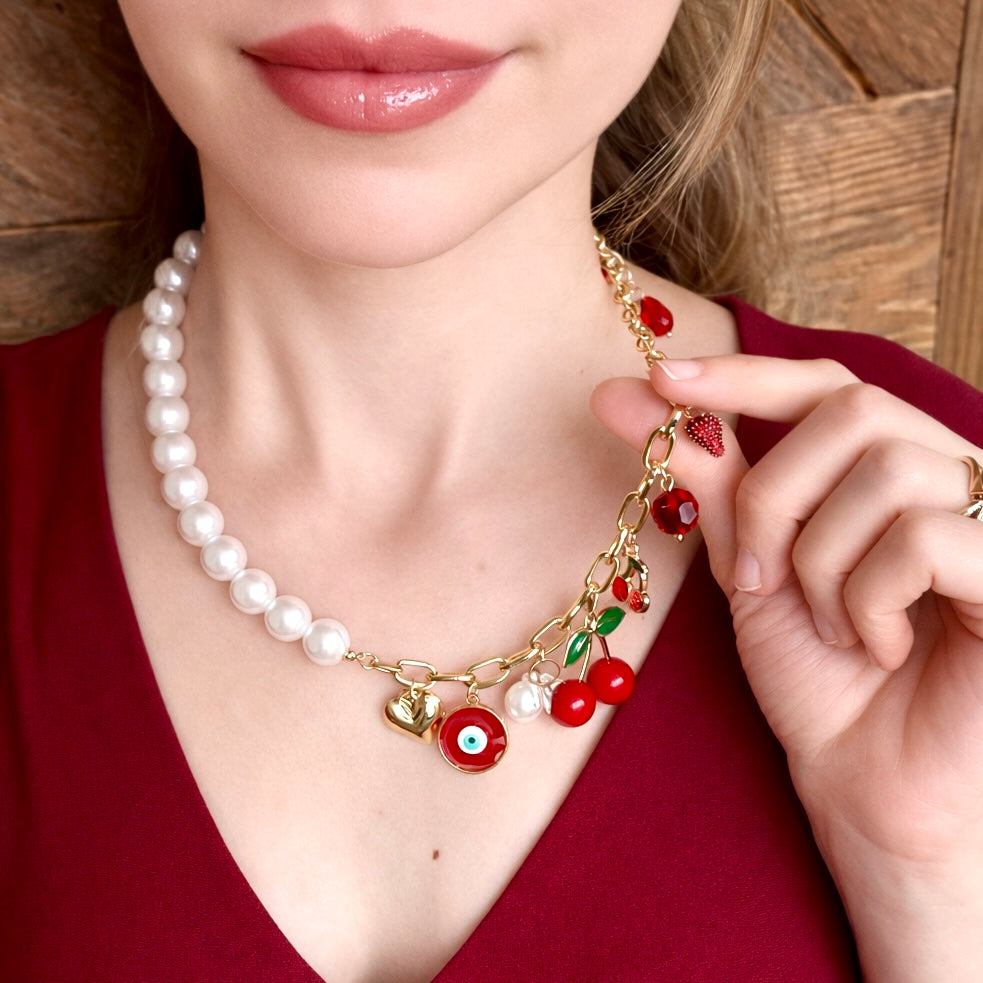 Ruby Red Charm Necklace