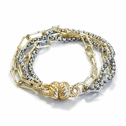Mixed Metal Magnetic Chain Bracelet